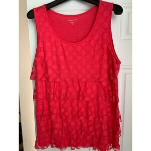 Coldwater Creek‎ women’s pink ruffle double layer top XL